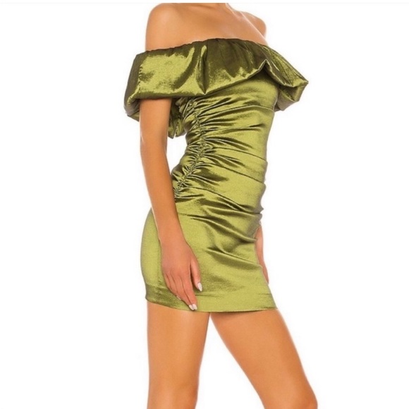 NBD Brianne Mini Dress Moss Green NWT - Picture 3 of 7